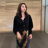 Women V-Neck Clothes Button Up Shirt All-match Aesthetic Chic Popular Korean Style Charm Classy Feminino Slim Ins