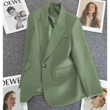 Zingj Suit Jacket Female 2024 Spring And Autumn New Small Figure A Button Fashion Trend Versatile Temperament
