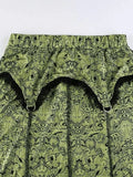 Vintage Mermaid Patchwork Printed Maxi Skirt- Outfit