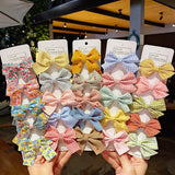 New Girls Cute Plaid Print Star Hairpins For Kids Children Sweet Headband Hair Clips Barrettes Fashion Bow