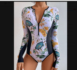New Sexy One Piece Swimsuit Push Up Swimwear Women Monokini Long Sleeves Swim Suit Bathing Suit Women Summer Beach