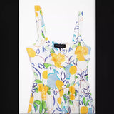 New Home Printed Breasted Flute Suspender Dress