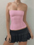 Paneled Solid Color Bandeau Top- Outfit