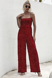 2020 New Fashion Sexy Spaghetti Straps Backless Women's Jumpsuits Summer Casual Soild Polka Dot Ladies Wide Leg