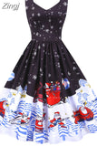 Summer Vintage Dress Women Spaghetti Strap Floral Print High Waist Elegant Sleeveless A-Line Party Midi Dress Robe