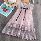 Winter Girls Dress Flower Red Girls Clothes Lace Girls Casual Clothing Party Dress For 3-8 Years Christmas Girls