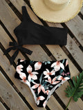 Bikinis Women 2023 New One Shoulder Swimwear High Waist Swimsuit Bandage Bathing Suits Beach Wear Biquini
