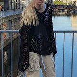 Hollow Out Star Crochet Knit TopOutfit