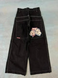 Zingj Year's Popular Style Graphics Jeans Y2K Hip-Hop Loose Jeans For Men And Women Harajuku 211-1-Outfit
