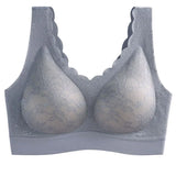 Sexy Latex Seamless Bra Women Push Up Underwear Gathers Shock-Proof Pad Female Intimate Fashion Soft Plus Size