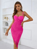 Red Bandage Dress Summer Women Sexy Lace Strap Bandage Dresses Fashion Bodycon Club Party Dress High Quality Outfits