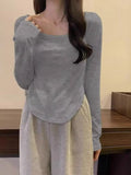 Long-Sleeved Bottomed Shirt For Women In Early Autumn, The New T-Shirt Is Designed To Be Slim And