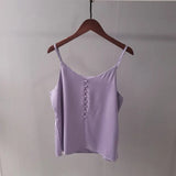 Sale Summer Women Tank Top Buttons Sexy Poleras Mujer Women Base Tops Tanks