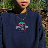 Christmas Tree Farm Embroidered Crewneck Sweatshirt- Outfit
