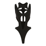 Summer Women's New Solid Color Sexy Hottie Fashion Hollow Splicing Repair Slim Thin