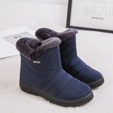 Warm Plush Casual Shoes for Women Plus Size Waterproof Wedges Snow Boots Platform Ankle Boots Women Side Zipper