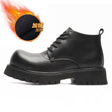 Zingj Martin Boots Men's Fall / Winter British Gauge Tide Tooling Locomotive Black Knight Short Boots