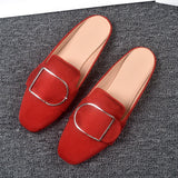 And Autumn New Bag Head Half Slippers Women Flat Bottom Side Of The Casual Lazy Muller Shoes Size