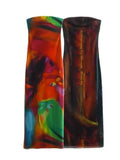 New Women's Printed Net A Word Shoulder-To-Shoulder-Back Dress
