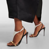 Fashion New Sexy High-Heeled Round Toe With Temperament Summer Red Bottom Thin Sandals