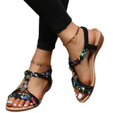 2025 Fashion Sandals Women Bohemian Metallic Tight With Toe Beach Shoe