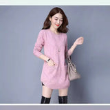 Zingj Korean Version Of The Long Round Collar Long Sleeve Slim Sleeve Knit Bottom Shirt Autumn And Winter New Pure Color Sweater Female Tide-Outfit