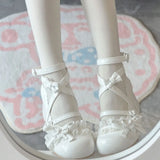 Lace Round Head Bow Lolita High-Heeled Lolita Shoes 2025 New Soft Sister Cute Little Leather