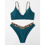 Micro Bikini 2020 Women Solid And Leopard Push Up Padded Thong Swimsuit Female Cut Out Bathing Suit Swimwear Trajes De