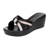 Middle Heel Sandals Slippers Women Summer 2023 New Muffin Thick-Soled Fish Mouth Fashion To Wear One-Word