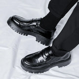 Zingj Shoes Men British Platform Casual Derby Shoes Business High End Wedding Low Top Martin