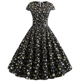 Women Summer Dress Vintage Floral Print Rockabilly Dress Robe Femme Sundress Vestidos 2022 Polka Dot Party