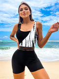 2025 Swimsuit Women's Bump Color Bikini Splicing