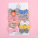 Set Floral Bows Solid Baby Headbands Dot Bowknot Elastic Cotton Hair Bands For Girls Nylon Princess Turban Hair