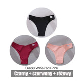 3PCS/Set Women's Panties Cotton Brazilian Underwear Women Sexy V Waist Women's Thong Female Underpants Intimate