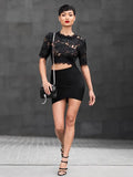 Hot Cross Broadband Sexy Ultra-Short Skirts Fashion