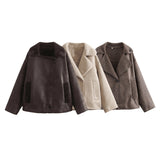 And Autumn Women's Fashion Temperament Collar Hot Double-Sided Jacket Pocket Coat D1