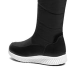 Winter Women Knee High Boots Waterproof Plush Snow Boots Comfortable Falt Non-slip Ladies Boots Shoes Black White