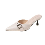 New Spring And Summer 2025 Features Pointed French High-Heeled Muller