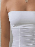 Paneled Solid Color Bandeau Top- Outfit