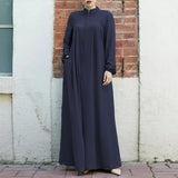 New Muslim Women's Clothing Middle Eastern Arab Style Zippered Open-Shirt Into The Bag Temperament Loose