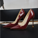 Black High-Heeled Women 2025 New Fine Heel In Fairy Net Red Leather Pointed Single Shoe