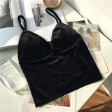 High Quality Women Velvet Tank Tops Short Camisole 2021 Summer Casual Vest Camis Ladies Slim Thin Sexy Cropped