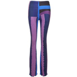 Women Autumn Color Block Printed High Waist Long Pencil Pants Bottoms 2021 Fall Wholesale Lots Bulk Clothes