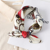 Square Silk Scarf Women Fashion Print Small Neck Scarfs Office Lady Hair Band Foulard Hand Kerchief Female Bandana
