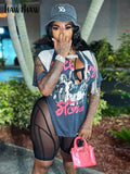 Women V Neck Letter Print Short Sleeve Graphic T Shirt Tops Tees Blouse 2022 Summer Clothes Wholesale Items