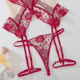 Black Lace Design Sheer Lock Lingerie Set- Outfit
