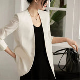 Suit Spring And Autumn New Cushion Shoulder Casual Fashion Temperament Slimming Professional OL Small Suit Coat