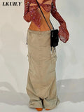 Cargo Skirts Casual Long Maxi Skirts Fashion Harajuku Y2k Aesthetic Streetwear Denim Korean Skirts Fairy Grunge