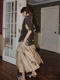 Ukiyoe Vintage Long Midi Skirt Womens High Waist Skort Aesthetic Skirt A Line Japanese Summer Skirt