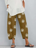 Loose Dandelion Print Elastic Waist Dungarees